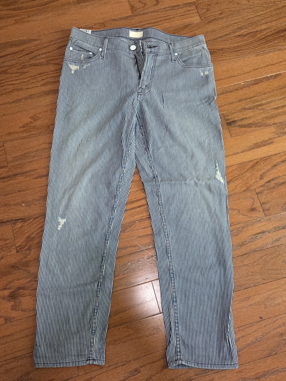 MOTHER Women's The Dropout Skinny Jeans ON THE ROAD DESTROY Size 26 ankle crop